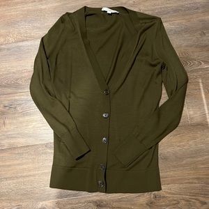 Loft olive green cardigan